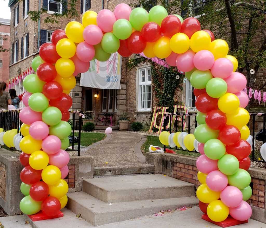 Balloon Arch Gamma Phi Beta Sorority Bid Day - Balloons By Design